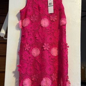 Nina Leonard Floral Pink Lace Dress